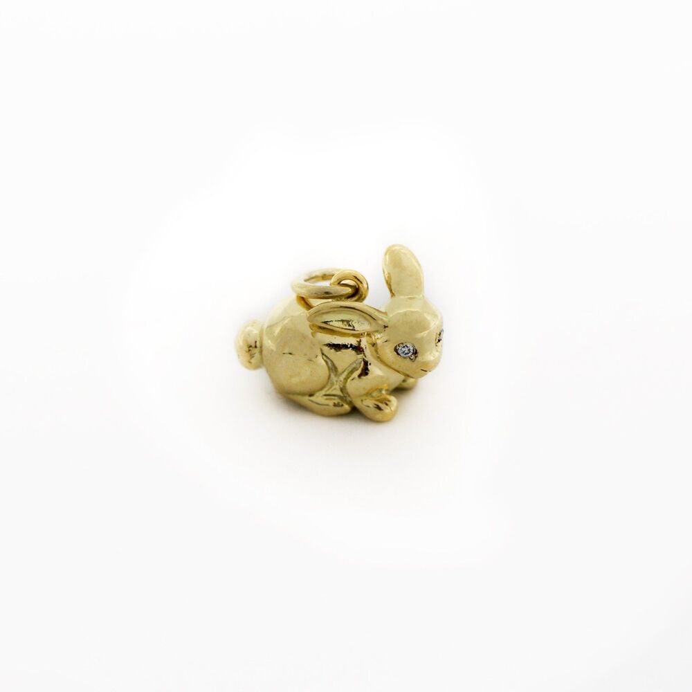 Tiffany & Co. 18K Gold Diamond Paloma Piccaso Rabbit Charm Pendant